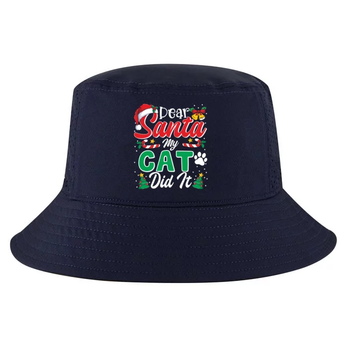 Dear Santa My Cat Did It Funny Cat Lovers Christmas Cute Gift Cool Comfort Performance Bucket Hat