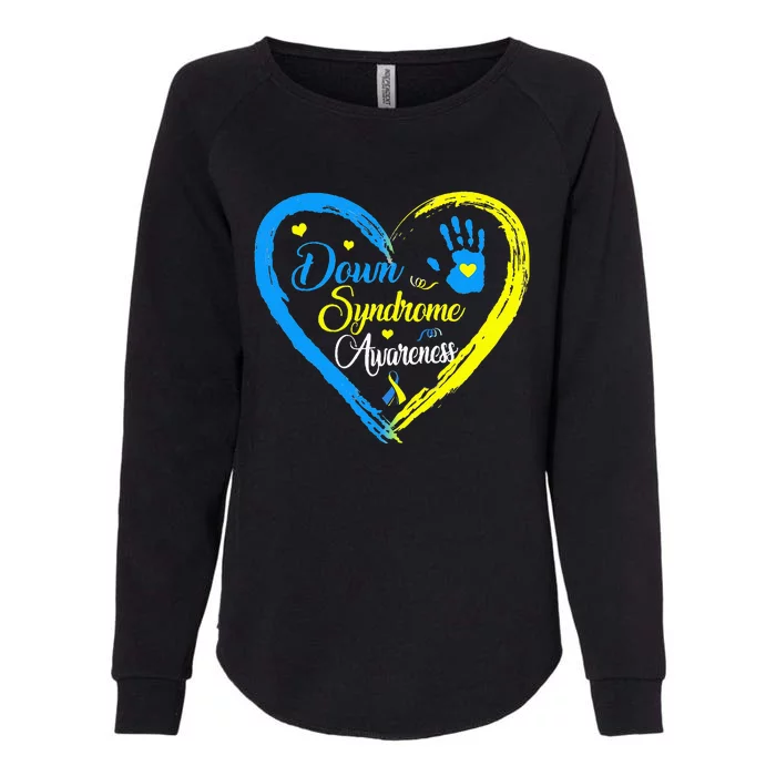 Down Syndrome Mom Awareness Trisomy 21 Blue Ribbon Womens California Wash Sweatshirt