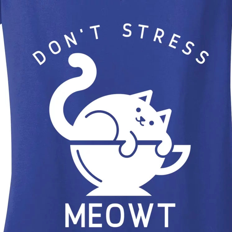 Don’t Stress Meowt Cat Gift Women's V-Neck T-Shirt