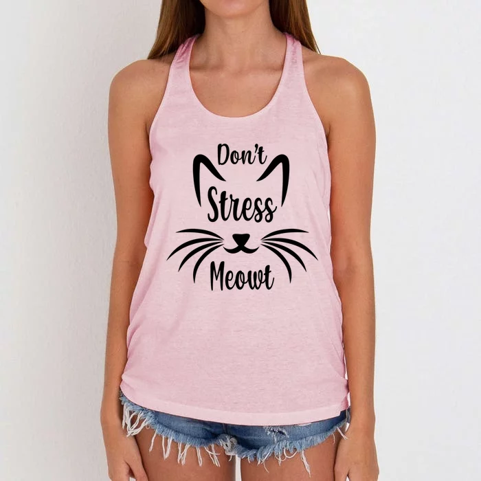 Don’t Stress Meowt Design For Cat Mom And Cat Dad Gift Women's Knotted Racerback Tank