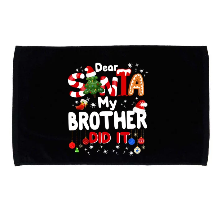 Dear Santa My Brother Did It Funny Christmas Gifts Boy Microfiber Hand Towel