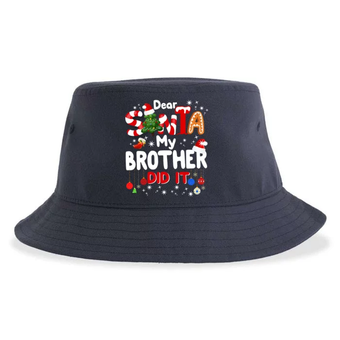 Dear Santa My Brother Did It Funny Christmas Gifts Boy Sustainable Bucket Hat