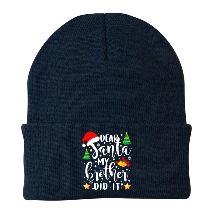 Dear Santa My Brother Did It Funny Christmas Pajama Knit Cap Winter Beanie