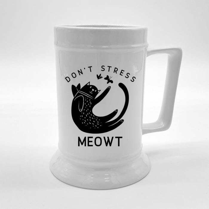 Don’t Stress Meowt Kitty Great Gift Front & Back Beer Stein