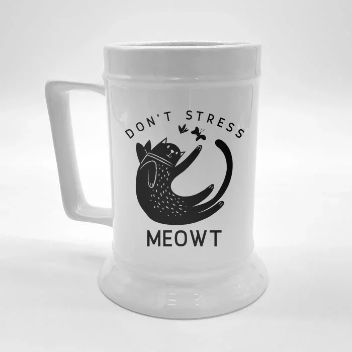 Don’t Stress Meowt Kitty Great Gift Front & Back Beer Stein