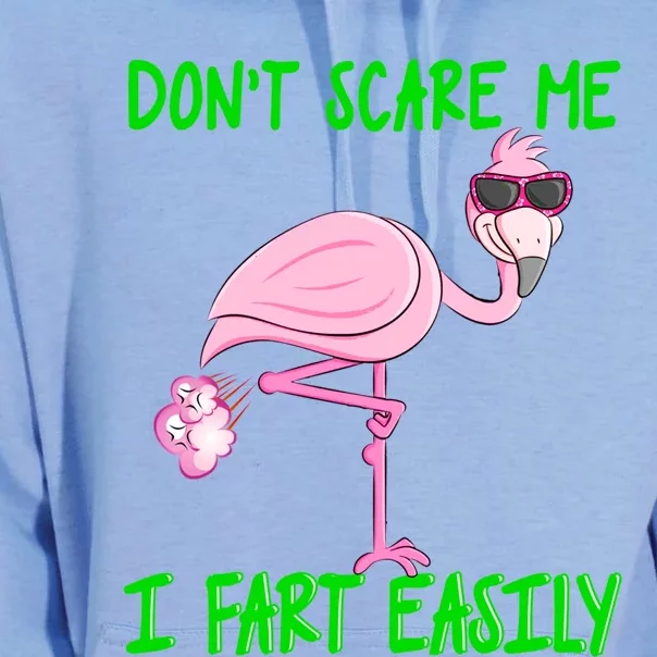 Don't Scare Me I Fart Easily Funny Fart Joke Flamingo Gift Unisex Surf Hoodie