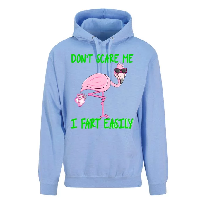 Don't Scare Me I Fart Easily Funny Fart Joke Flamingo Gift Unisex Surf Hoodie