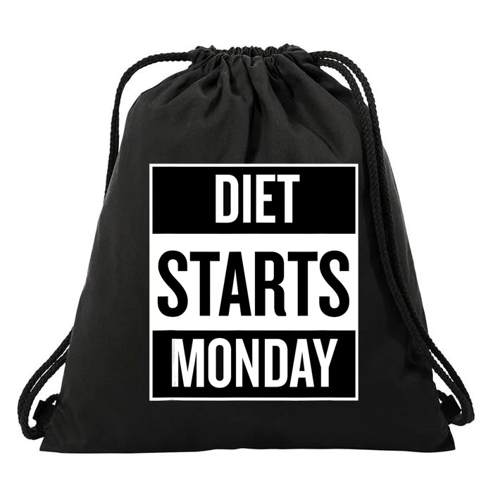 Diet Starts Monday Funny Fitness Shirt Drawstring Bag