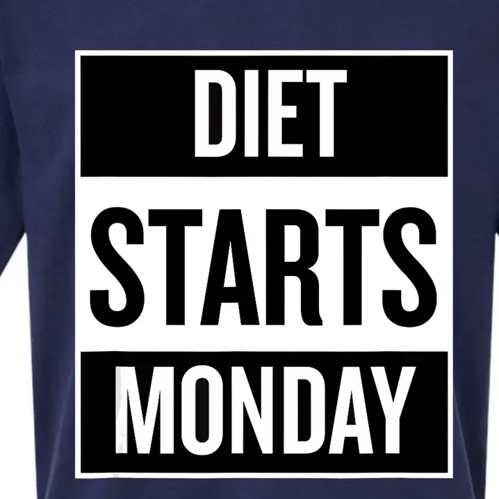 Diet Starts Monday Funny Fitness Shirt Sueded Cloud Jersey T-Shirt