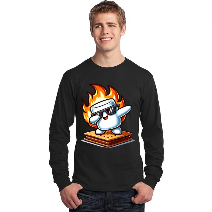 Dabbing Smore Marshmallow Cute Dab Dance Camping Tall Long Sleeve T-Shirt