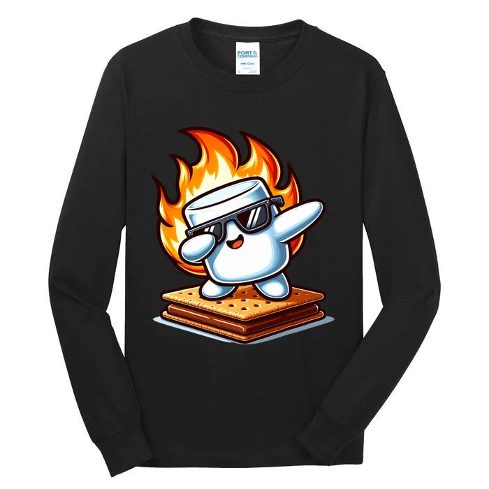 Dabbing Smore Marshmallow Cute Dab Dance Camping Tall Long Sleeve T-Shirt