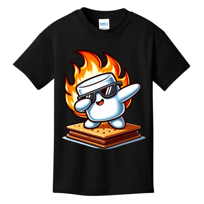 Dabbing Smore Marshmallow Cute Dab Dance Camping Kids T-Shirt