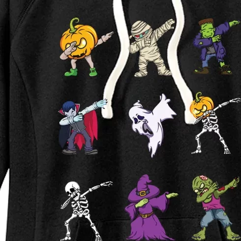 Dabbing Skeleton Monsters Ghost Funny Lazy Creepy Halloween Great Gift Women's Fleece Hoodie