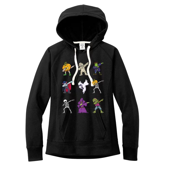 Dabbing Skeleton Monsters Ghost Funny Lazy Creepy Halloween Great Gift Women's Fleece Hoodie