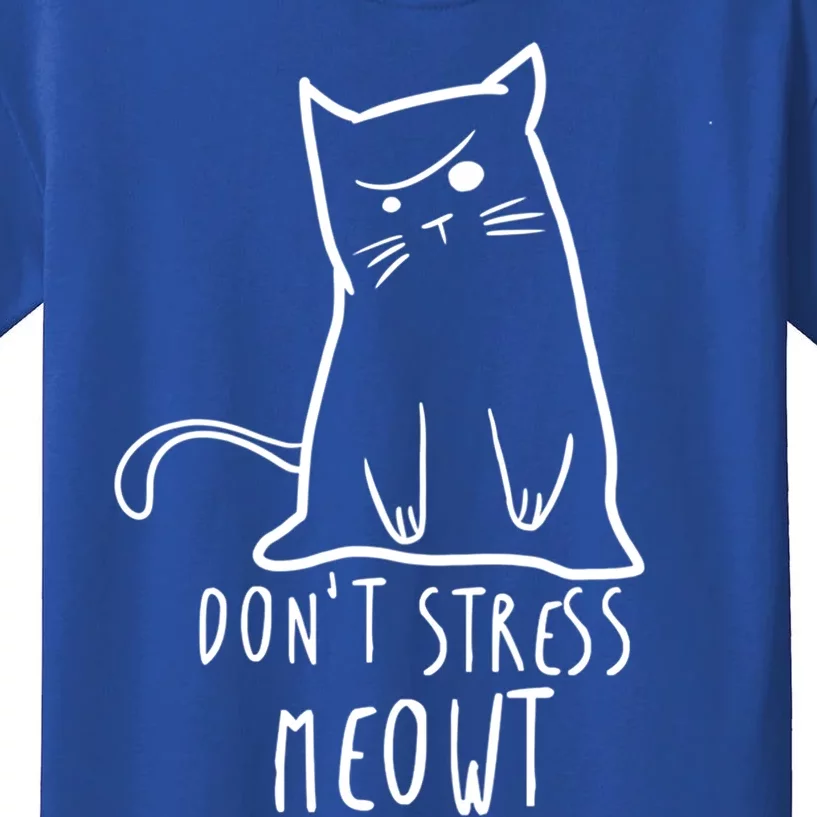 Dont Stress Meowt Funny Cat Humour Kitty Owner Cat Mom Dad Gift Kids T-Shirt