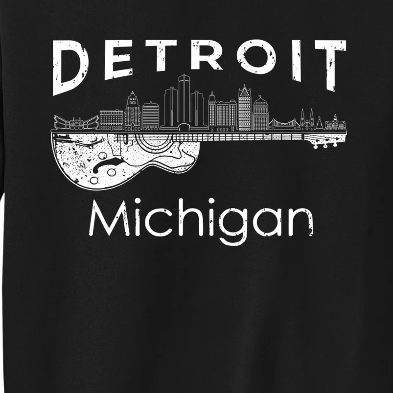 Detroit Souvenir Men Michigan Music Electric Guitar Sweatshirt