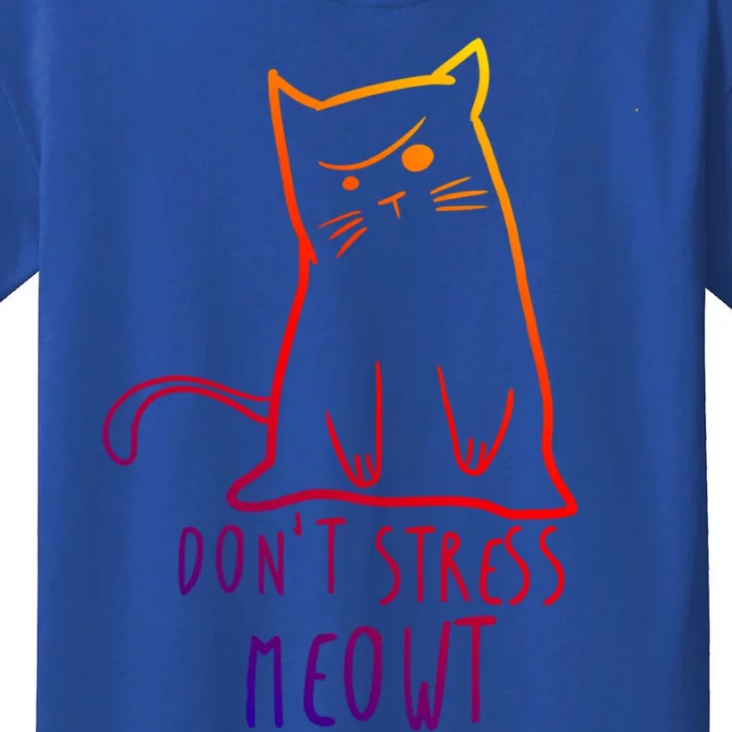 Dont Stress Meowt Funny Cat Humour Kitty Owner Cat Mom Dad Gift Kids T-Shirt