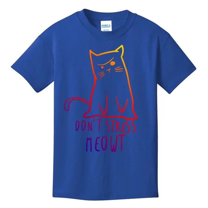 Dont Stress Meowt Funny Cat Humour Kitty Owner Cat Mom Dad Gift Kids T-Shirt