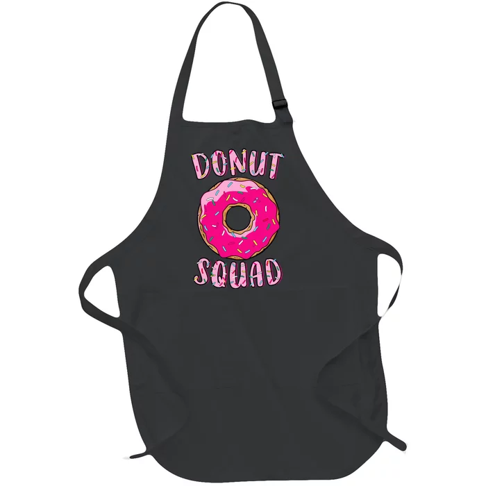 Donut Squad Matching Donut Party Pink Doughnut Sprinkles Full-Length Apron With Pocket