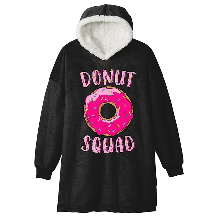 Donut Squad Matching Donut Party Pink Doughnut Sprinkles Hooded Wearable Blanket