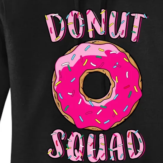 Donut Squad Matching Donut Party Pink Doughnut Sprinkles Women's Pullover Hoodie