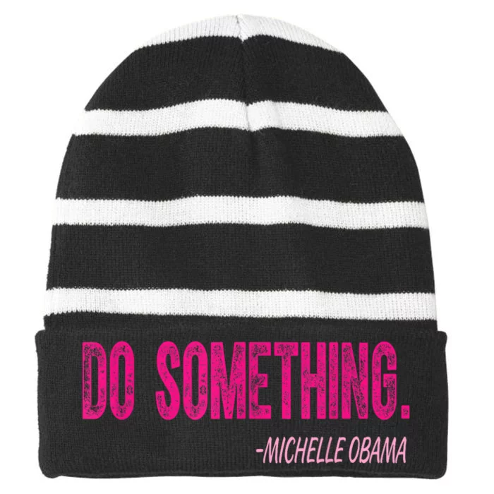 Do Something Michelle Obama Striped Beanie with Solid Band