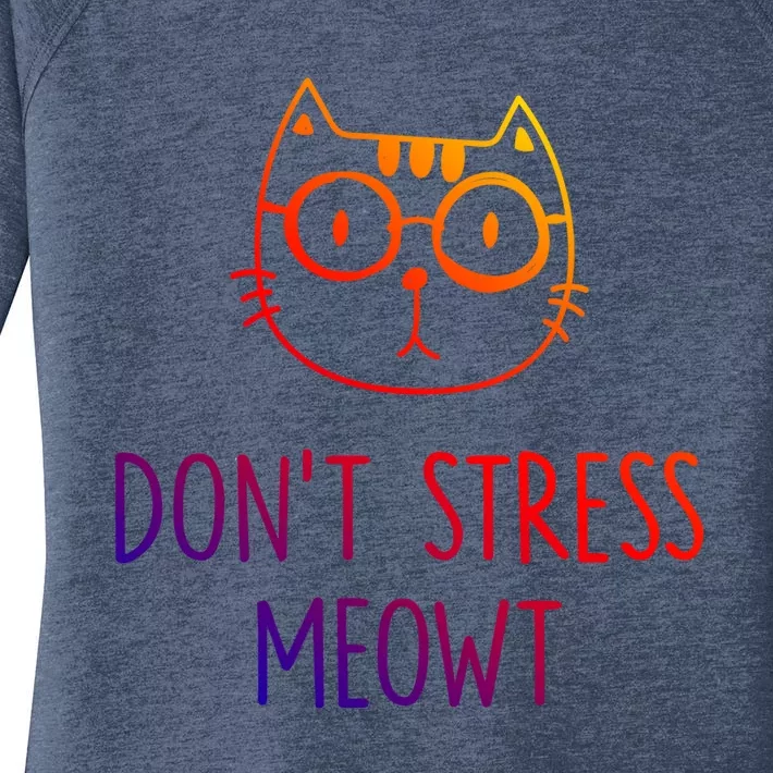 Dont Stress Meowt Cute Gift Mother Mom Cool Gift Women's Perfect Tri Tunic Long Sleeve Shirt