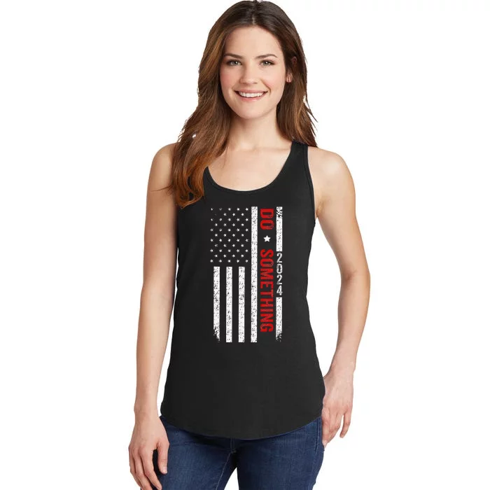 Do Something Michelle Obama Kamala Harris Waltz Us Flag 2024 Ladies Essential Tank