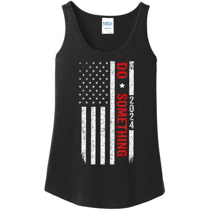 Do Something Michelle Obama Kamala Harris Waltz Us Flag 2024 Ladies Essential Tank