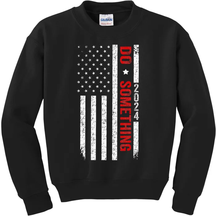 Do Something Michelle Obama Kamala Harris Waltz Us Flag 2024 Kids Sweatshirt