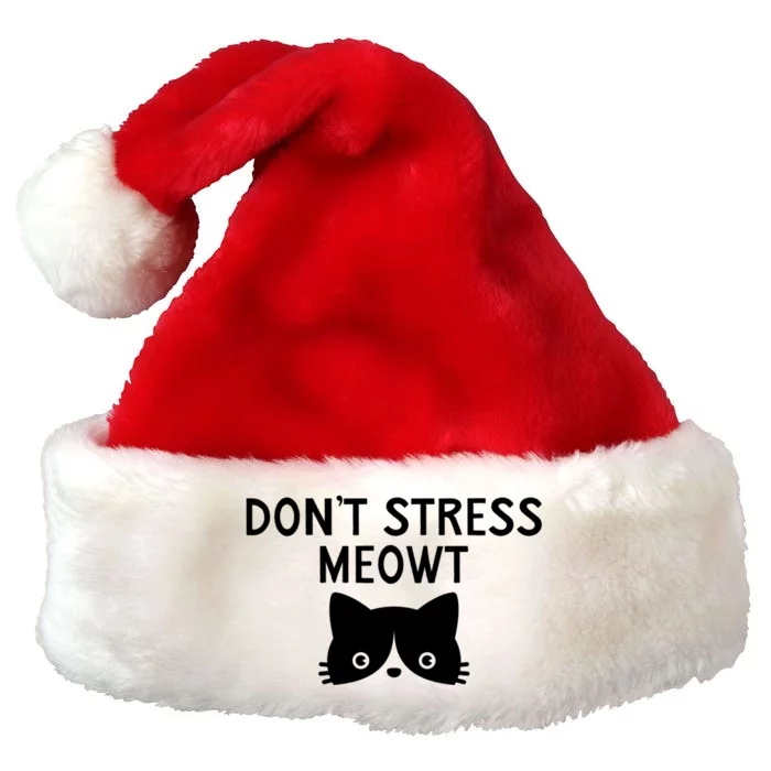 Dont Stress Meowt Cat Whisperer Kitty Lover Meow Cat Lover Gift Premium Christmas Santa Hat