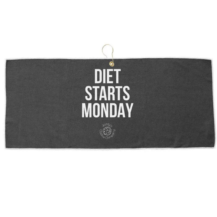 Diet Starts Monday Large Microfiber Waffle Golf Towel