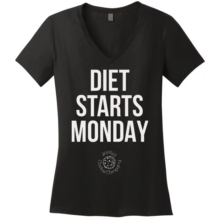 Diet Starts Monday Women's V-Neck T-Shirt