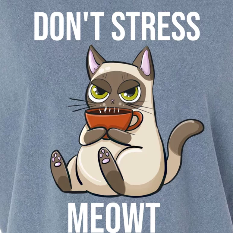 Dont Stress Meowt Funny Sarcastic Coffee Cat Gift Garment-Dyed Women's Muscle Tee