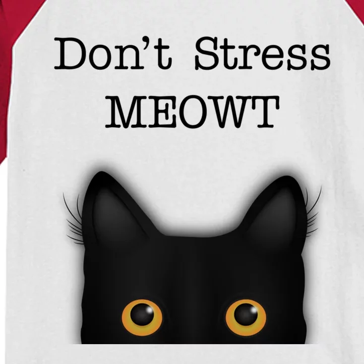 Don't Stress Meowt Funny Novelty Humor Cat Pun Great Gift Kids Colorblock Raglan Jersey