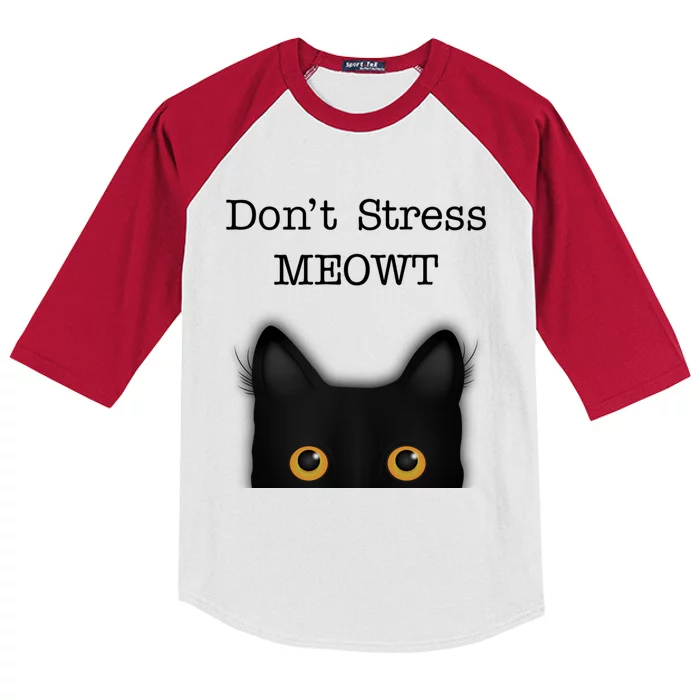 Don't Stress Meowt Funny Novelty Humor Cat Pun Great Gift Kids Colorblock Raglan Jersey