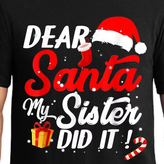 Dear Santa My Sister Did It Funny Christmas Boys Pajama Set