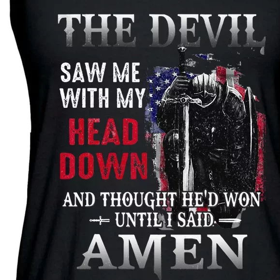 Devil Saw Me With My Head Thought Hed Won Until I Said Amen Ladies Essential Flowy Tank