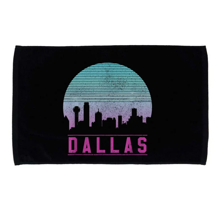 Dallas Skyline Meaningful Gift Vintage Retro Texas Gift Meaningful Gift Microfiber Hand Towel