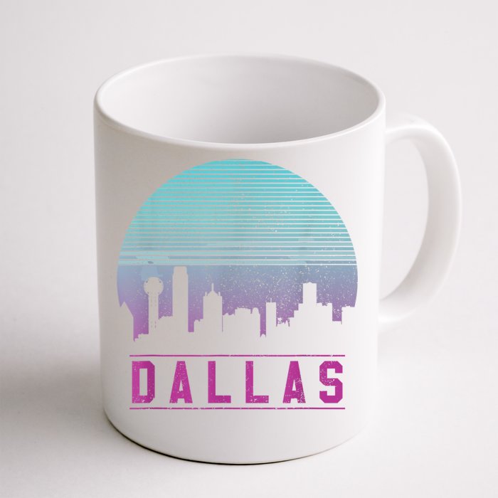 Dallas Skyline Meaningful Gift Vintage Retro Texas Gift Meaningful Gift Front & Back Coffee Mug