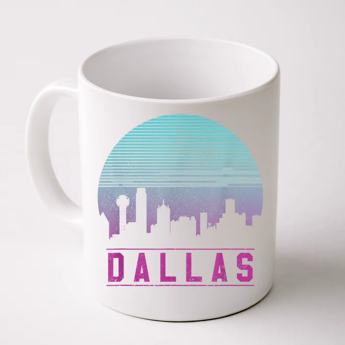 Dallas Skyline Meaningful Gift Vintage Retro Texas Gift Meaningful Gift Front & Back Coffee Mug