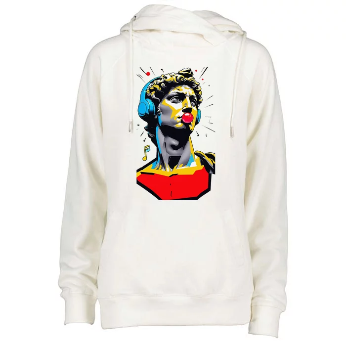 David Statue Michelangelo Motivational Renaissance Art Womens Funnel Neck Pullover Hood