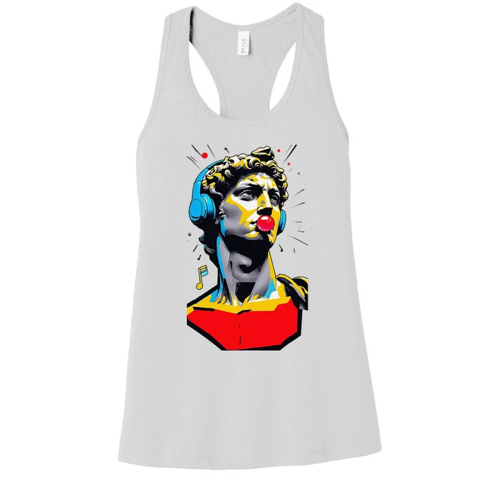 David Statue Michelangelo Motivational Renaissance Art Women's Racerback Tank