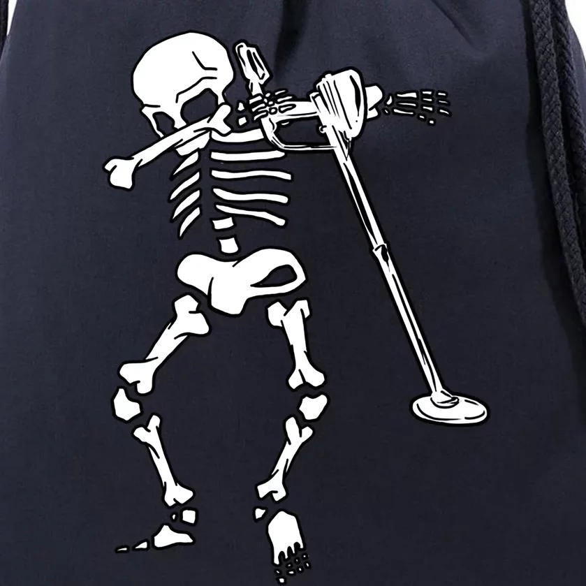 Dabbing Skeleton Metal Detector Halloween Funny Dab Humor Gift Drawstring Bag