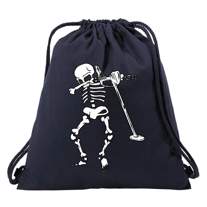 Dabbing Skeleton Metal Detector Halloween Funny Dab Humor Gift Drawstring Bag