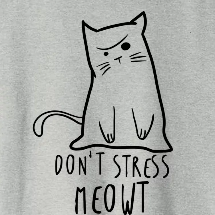 Dont Stress Meowt Funny Cat Humour Kitty Owner Cat Mom Dad Cute Gift Women's Crop Top Tee