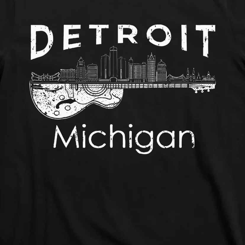 Detroit Souvenir Michigan Music Electric Guitar T-Shirt