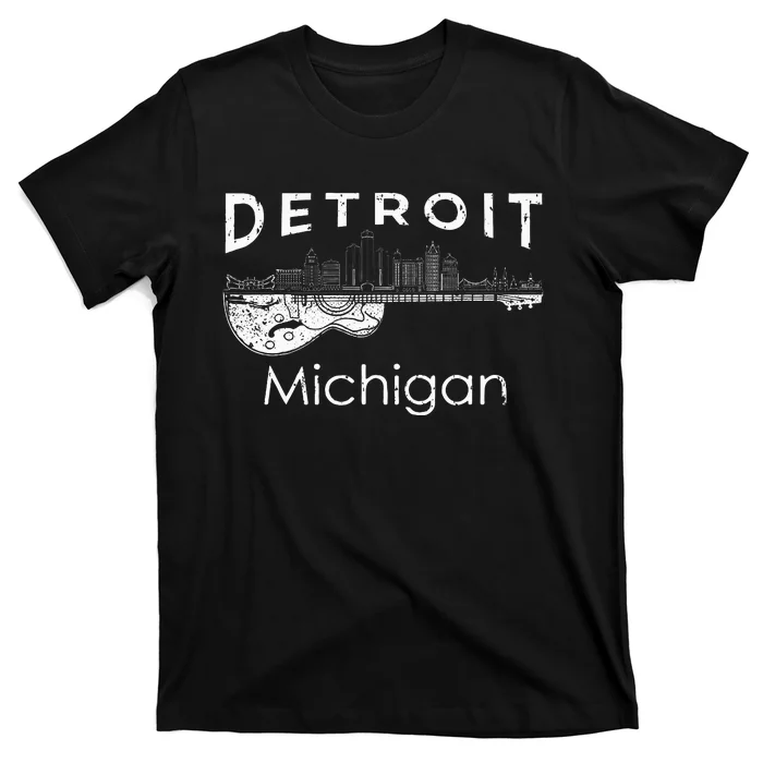 Detroit Souvenir Michigan Music Electric Guitar T-Shirt