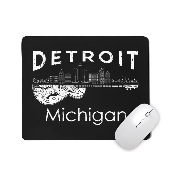 Detroit Souvenir Michigan Music Electric Guitar Mousepad