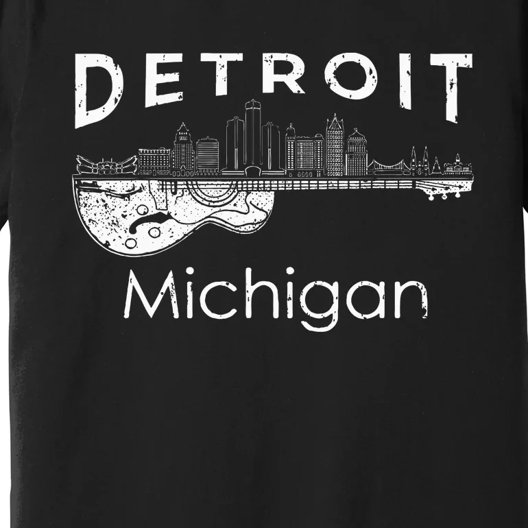 Detroit Souvenir Michigan Music Electric Guitar Premium T-Shirt